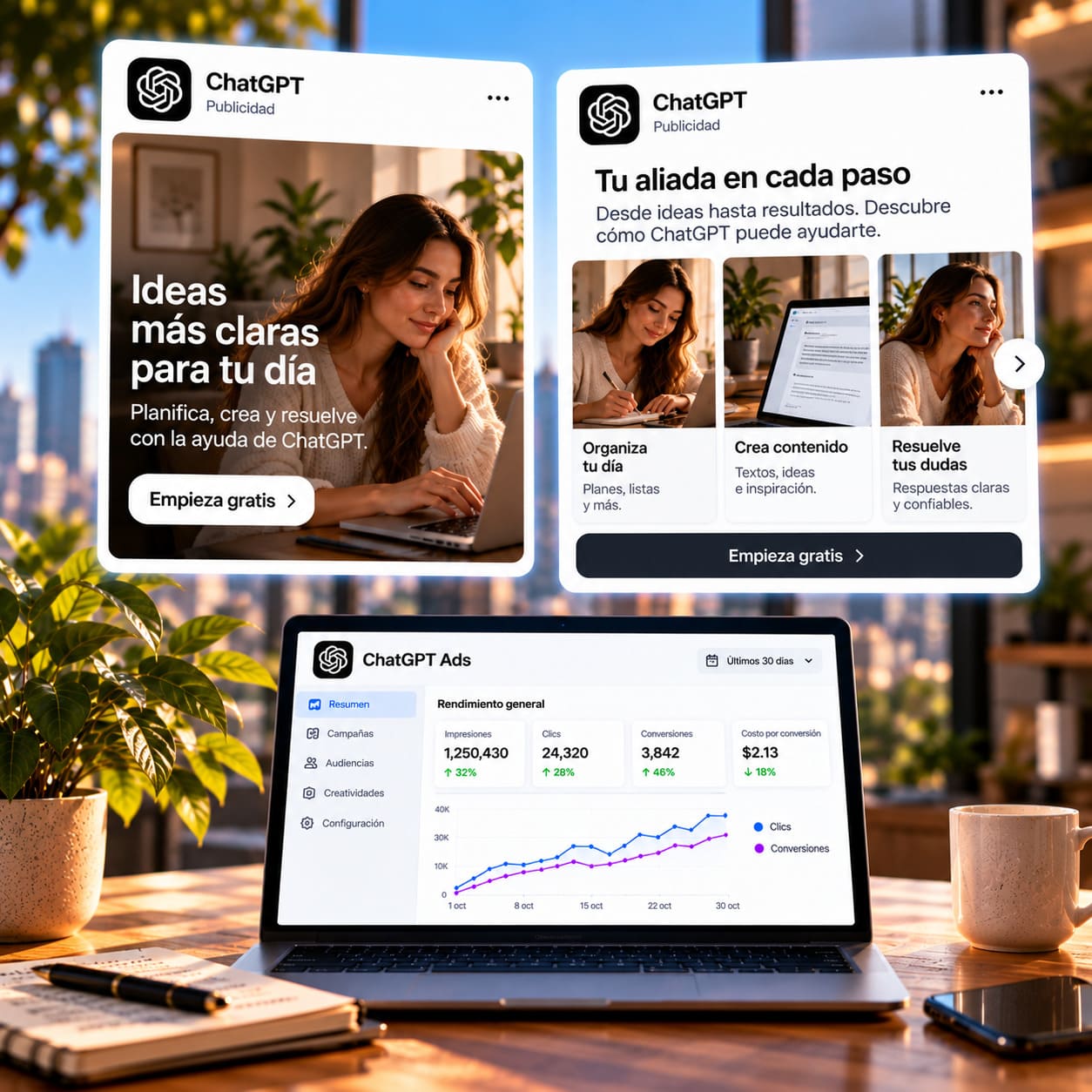 Negocio de servicios gestionando su publicidad digital