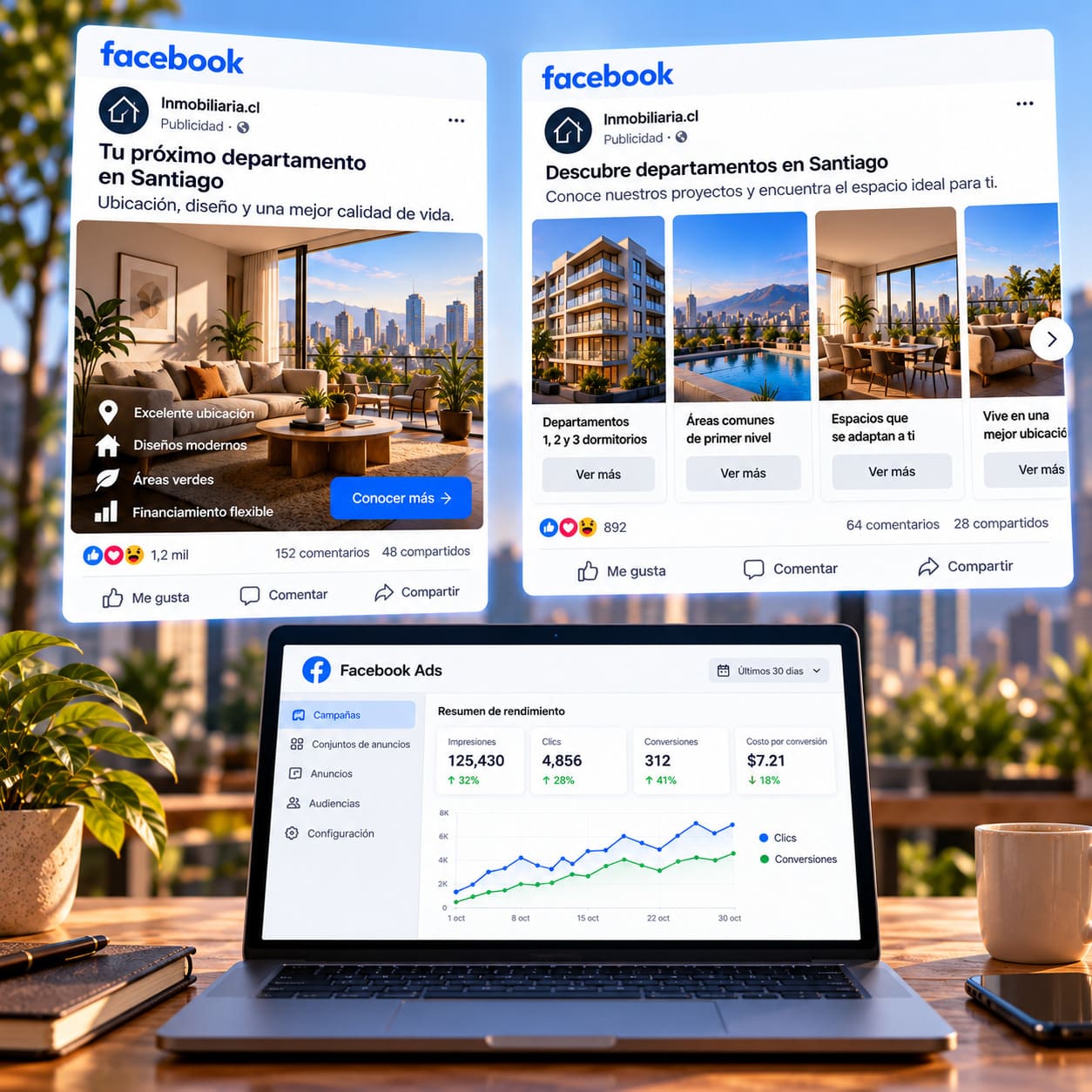 Negocio de servicios gestionando su publicidad digital