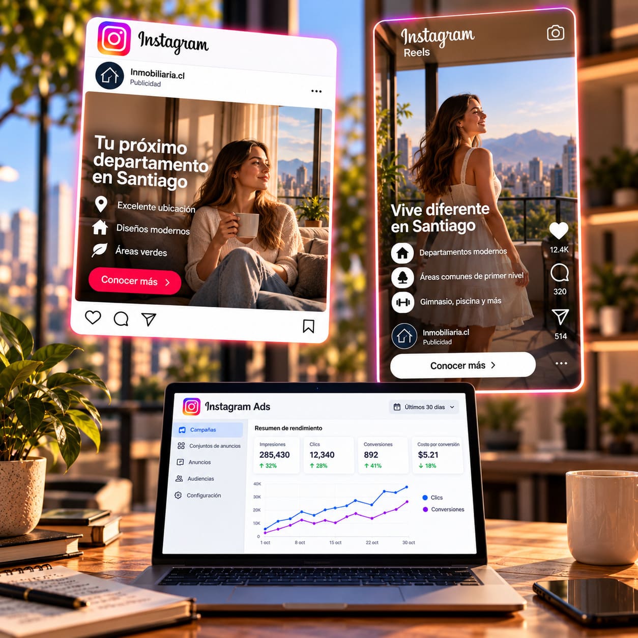 Negocio de servicios gestionando su publicidad digital