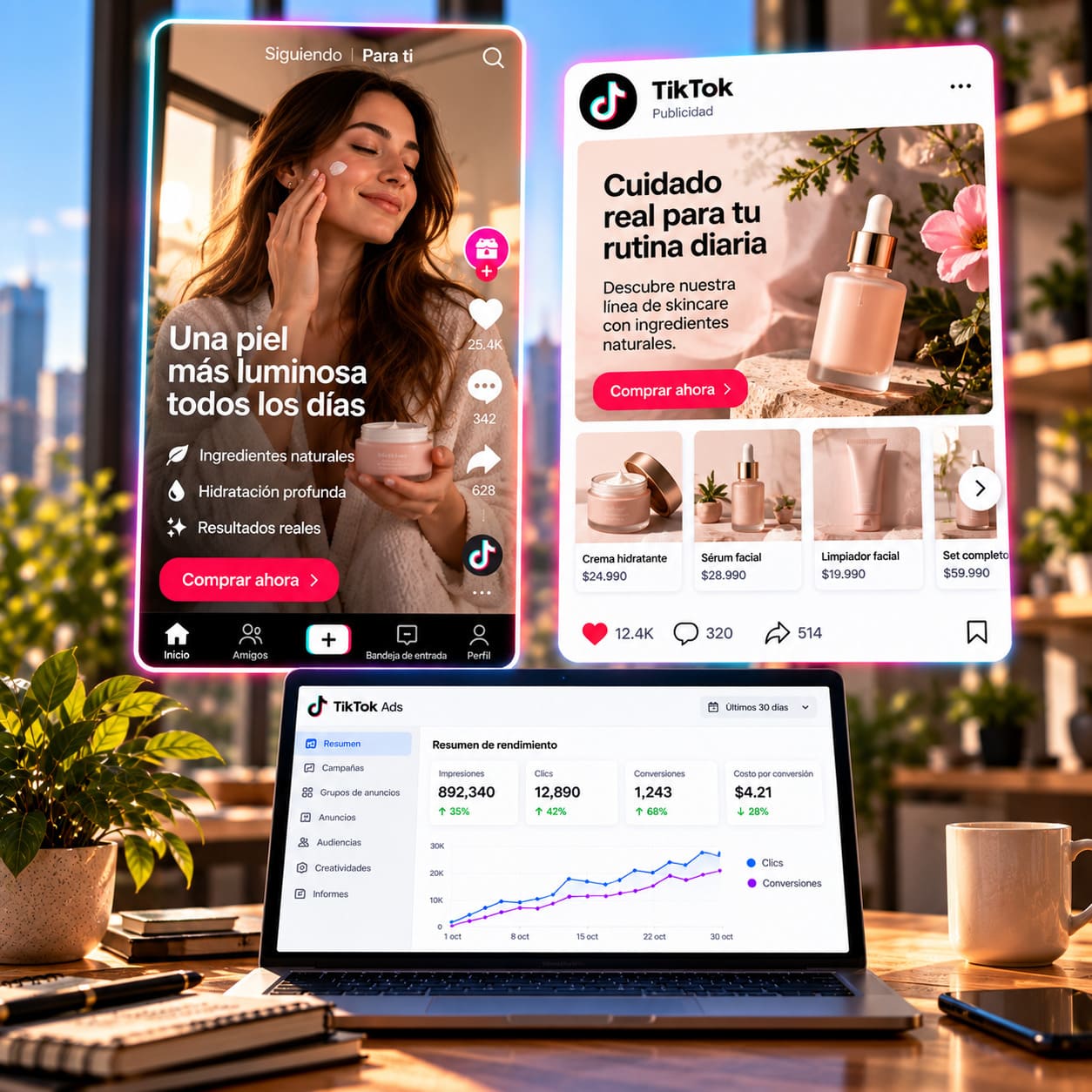 Negocio de servicios gestionando su publicidad digital
